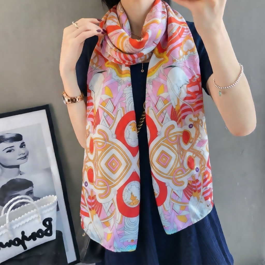 Trippy Retro Luxury Pink Scarf