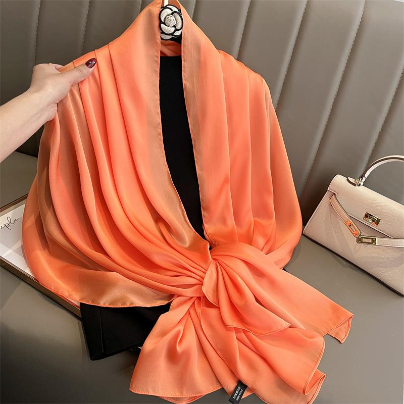 Coral Orange Minimal Solid Scarf