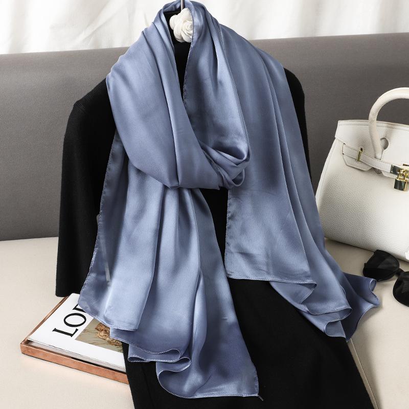 Steel Blue Minimal Solid Scarf