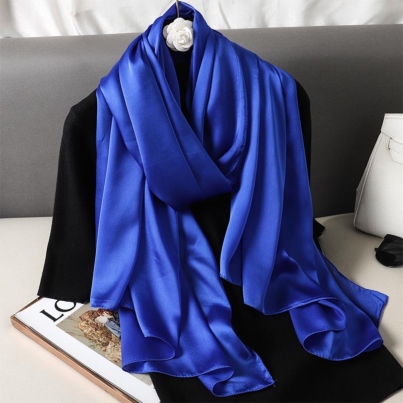 Royal Blue Minimal Solid Scarf