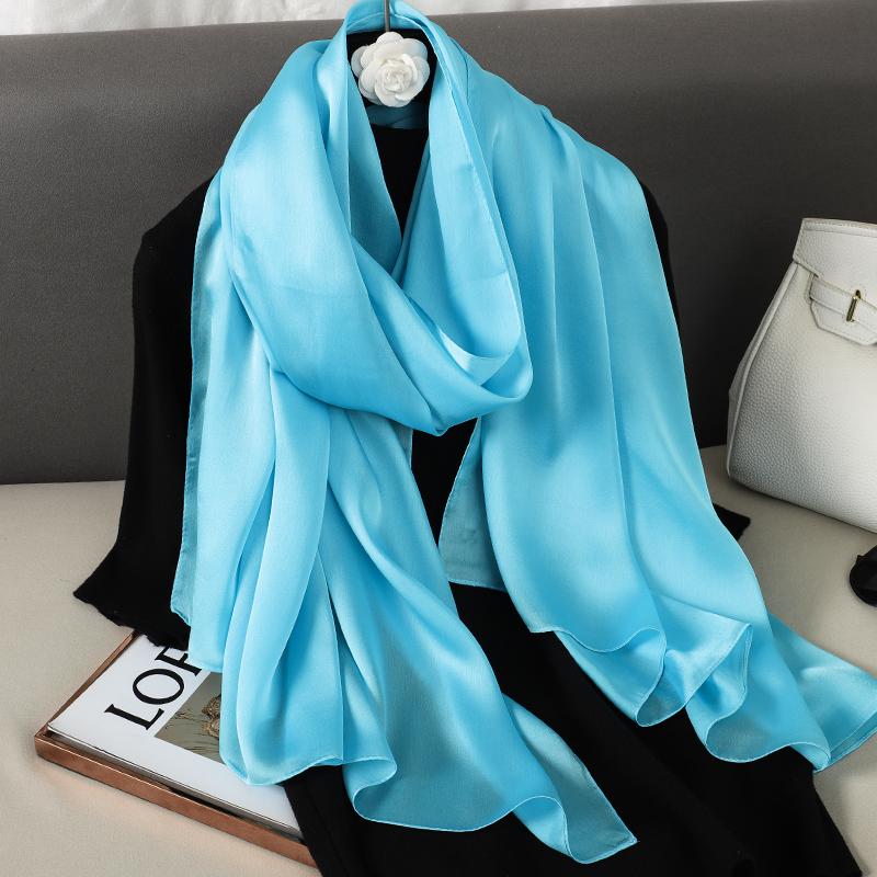 Sky Blue Minimal Solid Scarf