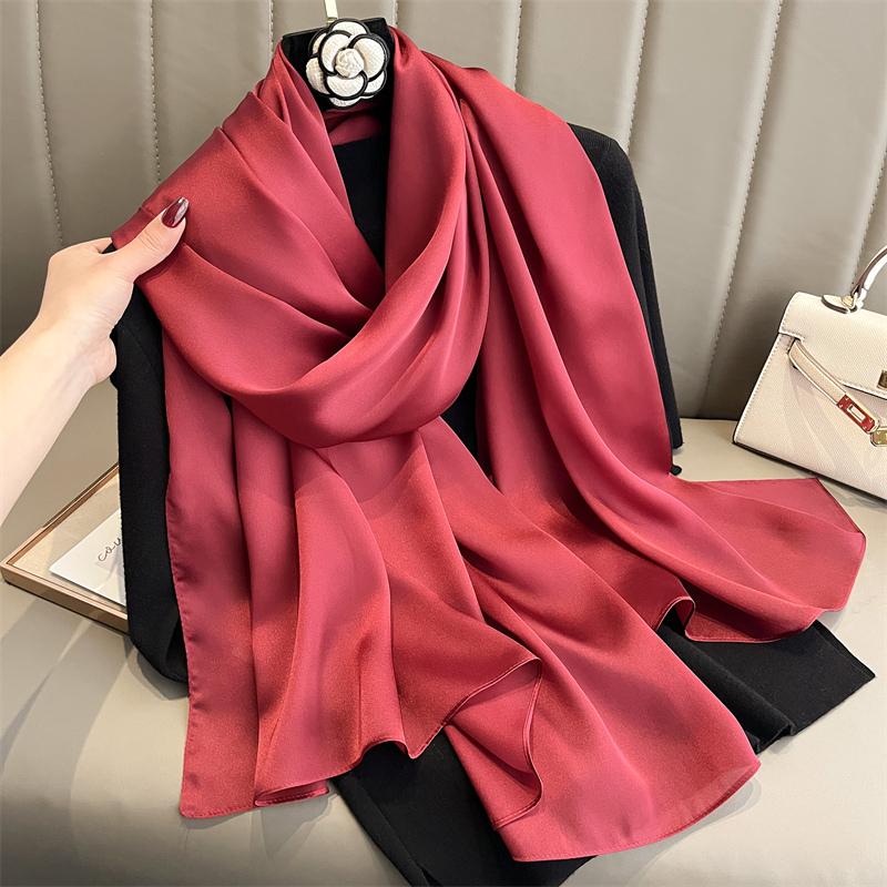 Wine Red Minimal Solid Scarf