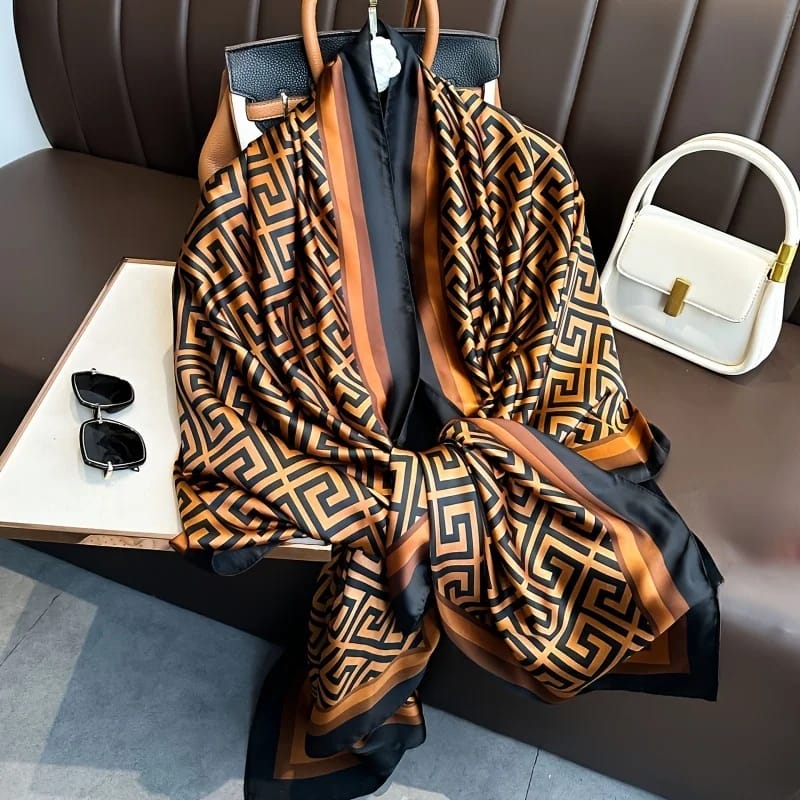 Chevron Maze Luxury Amber Scarf